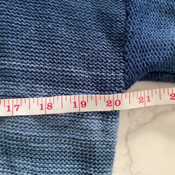 Lauren Ralph Lauren Blue Ombré-Stripe Cotton-Linen Sweater | Medium - Picture 8 of 8